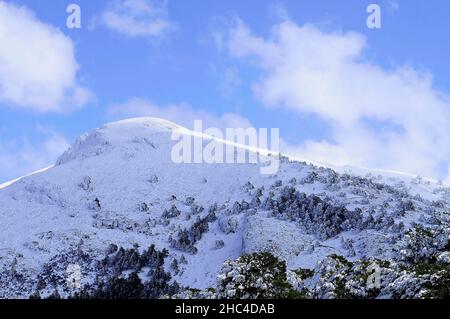 Snowy landscapes from the interior of Granada - Spain Stock Photo