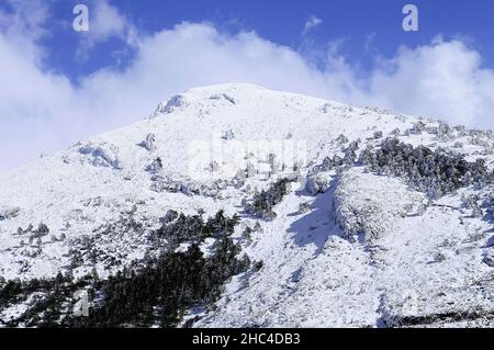 Snowy landscapes from the interior of Granada - Spain Stock Photo