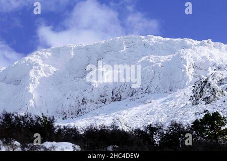 Snowy landscapes from the interior of Granada - Spain Stock Photo