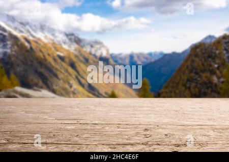 Wood taple plank in mountain Stock Photo