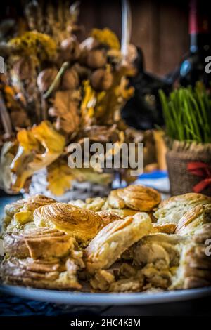 Traditional Orthodox Christmas eve table setup Stock Photo