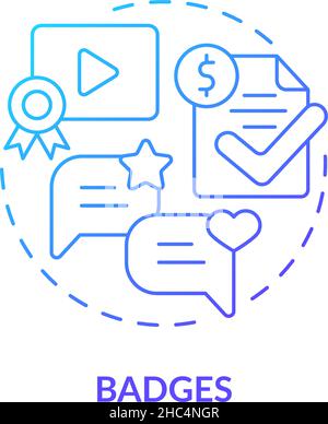 Badges blue gradient concept icon Stock Vector