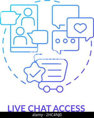 Live chat access blue gradient concept icon Stock Vector