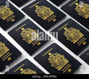 passports of Canada ,Canadian passports issued to citizens of Canada Stock Photo