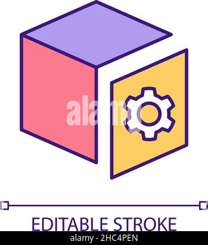 New components production RGB color icon Stock Vector
