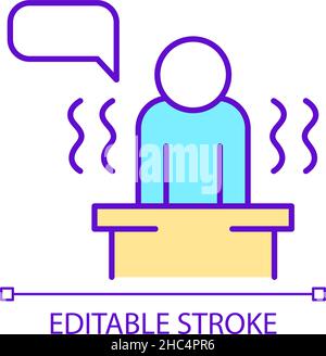 Fear of public speaking RGB color icon Stock Vector