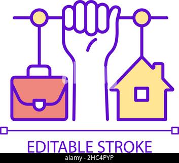 Separating work and life RGB color icon Stock Vector