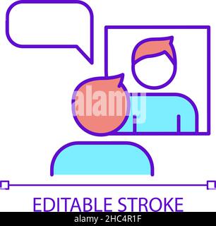 Public speaking practice before performance RGB color icon Stock Vector