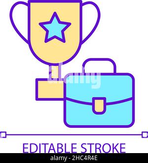 Business and career achievements RGB color icon Stock Vector