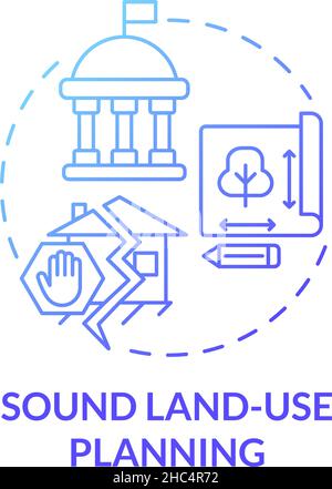 Sound land use planning blue gradient concept icon Stock Vector