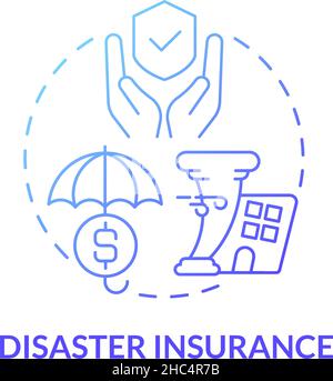 Disaster insurance blue gradient concept icon Stock Vector