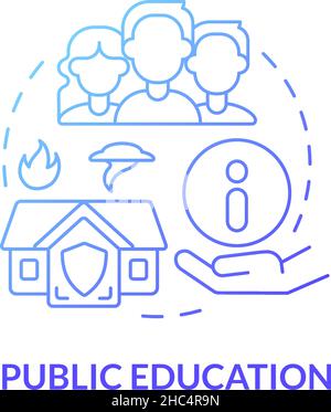 Public education blue gradient concept icon Stock Vector