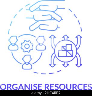 Organise resources blue gradient concept icon Stock Vector