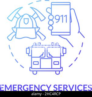 Emergency services blue gradient concept icon Stock Vector