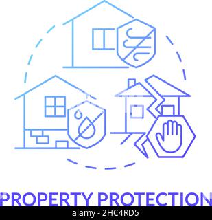 Property protection blue gradient concept icon Stock Vector
