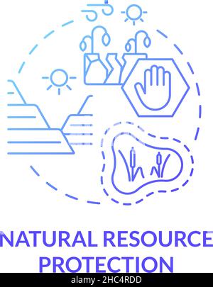Natural resources protection blue gradient concept icon Stock Vector