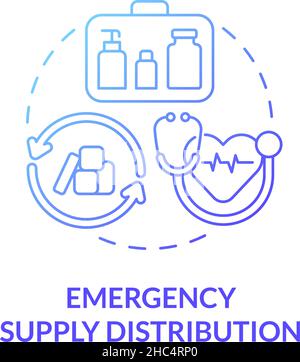 Emergency supply distribution blue gradient concept icon Stock Vector