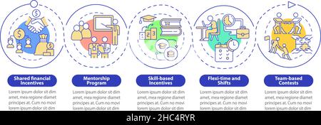 Incentivising teamwork blue circle infographic template Stock Vector