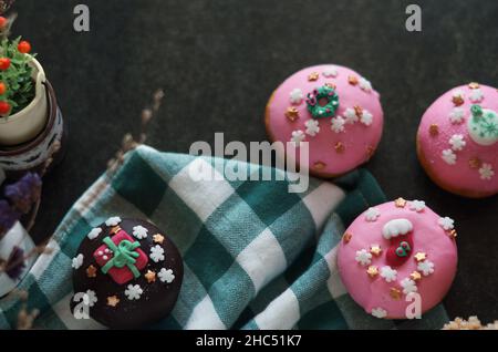 The glazed buns on the table Stock Photo