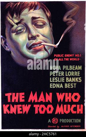 The Man Who Knew Too Much film poster - 1934 Stock Photo