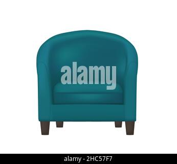 Blue sofa chair. vector illustration Stock Vector