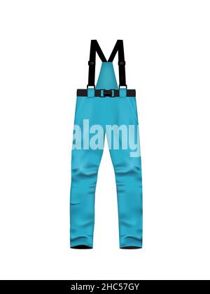 Blue ski pants. vector illustration Stock Vector