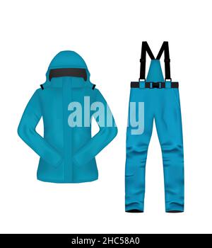 Winter ski jacket and pants, vector illustration Stock Vector