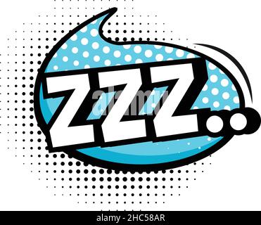 Zzz speech bubble for comics magazine isolated. Vector comic bubble cloud, sleep speech zzz cartoon illustration Stock Vector