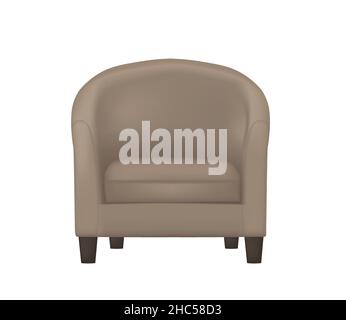 Brown  arm chair. vector illustration Stock Vector
