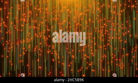 Festive glowing 3d render textures with smooth motion and bright highlights. Futuristic ceremonial starfall with digital christmas mood and magical li Stock Photo