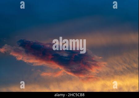 Clouds during sunset in Idaho mountains Stock Photo