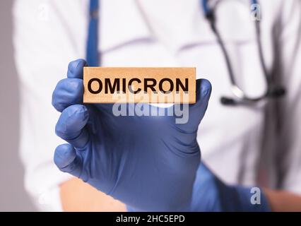Omicron variant of corona virus, new mutation. Stock Photo