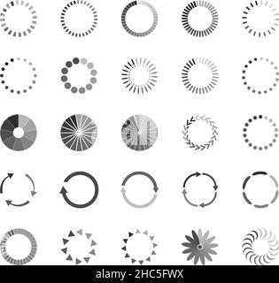 Set of loading status icons, vector illustration Stock Vector