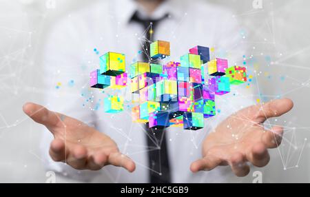 Artificial Intelligence Cloud technology. Integrated digital web concept background Stock Photo