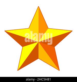 Abstract golden five-pointed star illustration Stock Vector