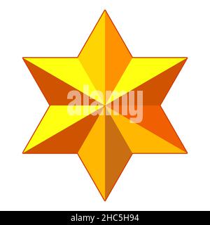 Abstract golden six-pointed star illustration Stock Vector