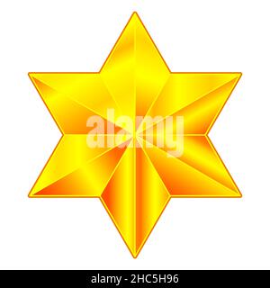 Abstract golden hexagram star illustration Stock Vector