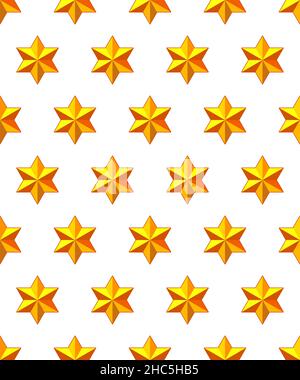 Abstract golden six-pointed star seamless pattern Stock Vector