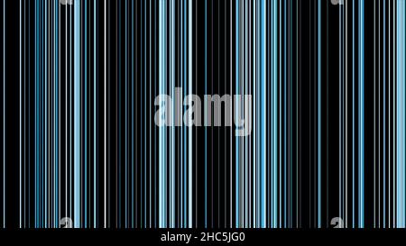 Vertical turquoise parallel lines moving from right to left on black background, seamless loop. Narrow neon straight stripes in endless flow. Stock Photo