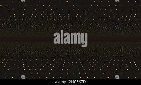 Abstract space background, geometry surfaces, lines and points. Abstract tunnel grid. Abstract Particles Background. Camera flying through the abstrac Stock Photo