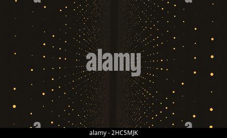 Abstract space background, geometry surfaces, lines and points. Abstract tunnel grid. Abstract Particles Background. Camera flying through the abstrac Stock Photo