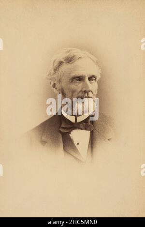 Jefferson Davis (1808-1889), American Politician, served as President of the Confederate States during American Civil War, Mississippi State Senator and Congressman before American Civil War, U.S. Secretary of State under Franklin Pierce, head and shoulders Portrait, William R. Howell, 1873 Stock Photo
