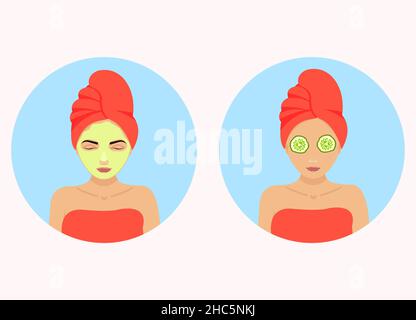 Woman in a face mask, conceptual illustration