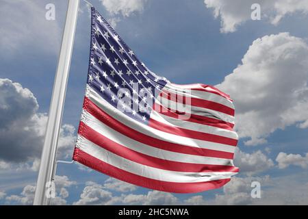 United States of America waving flag with many folds ,joe biden Stock Photo