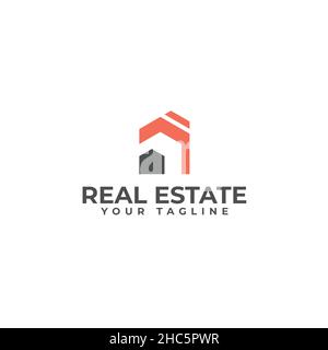 Modern flat simple REAL ESTATE home logo design Stock Vector
