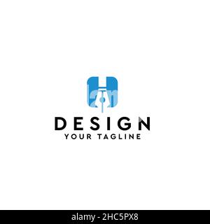 Modern flat letter mark simple DESIGN logo design Stock Vector