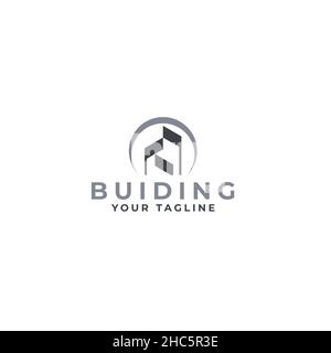 Modern flat simple design BUILDING logo design Stock Vector