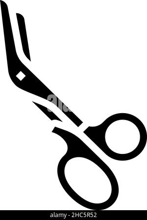 scissors medical glyph icon vector illustration Stock Vector