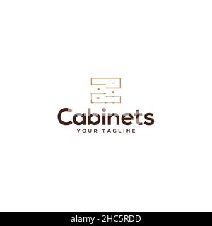 Modern flat simple design CABINETS logo design Stock Vector