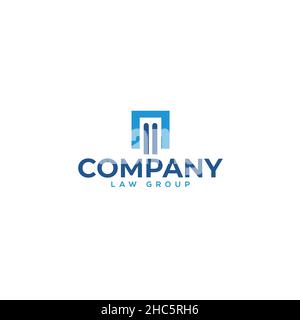 Modern flat design initial M COMPANY logo design Stock Vector